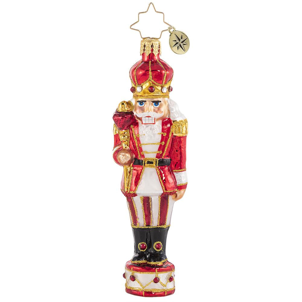 Front - Ornament Description - Drumming Up Delight: No Christmas drumline is complete without its star player! This Major is ready and eager to get "cracking" on this year's practice.