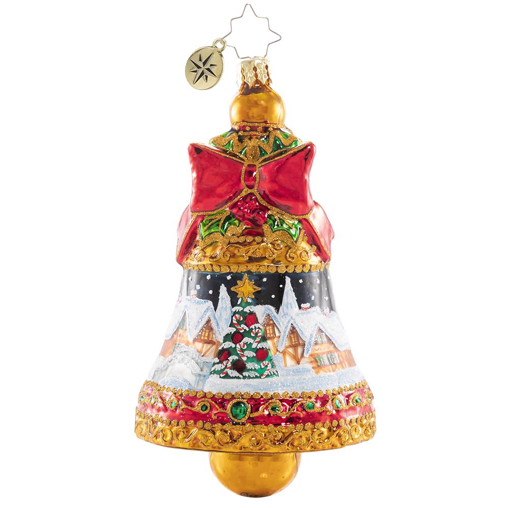 Front - Ornament Description - Sounds of A Fanciful Christmas: Ding dong, ding dong! Ring in the season with this glittering golden bell featuring a snowy Christmas scene.