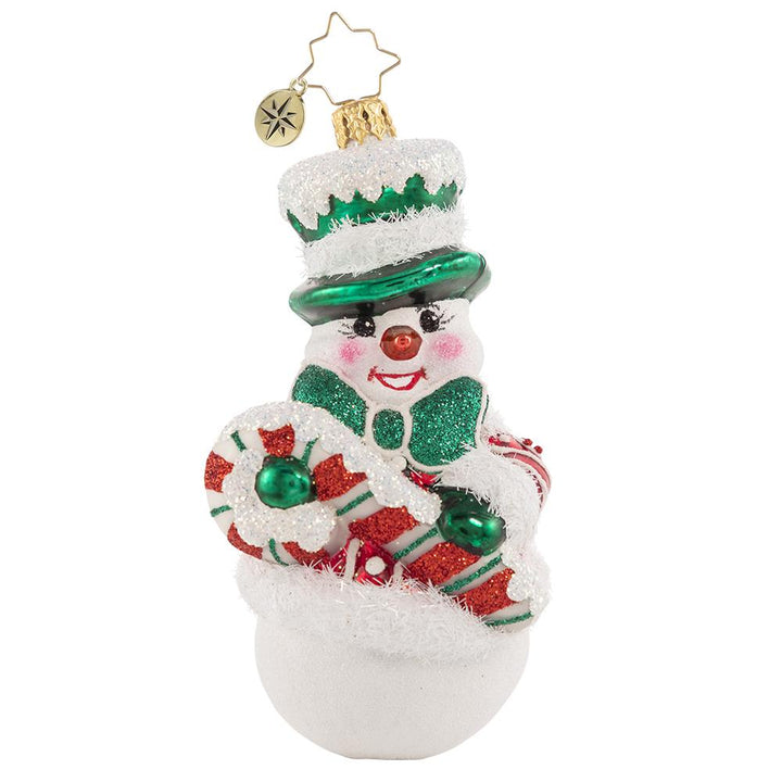 Front - Ornament Department - Candy Cane Entertainer: Encore! This cheeky, cheery chum is here to keep a smile on your face and Christmas magic in your heart all season long. He will do anything for a belly laugh!