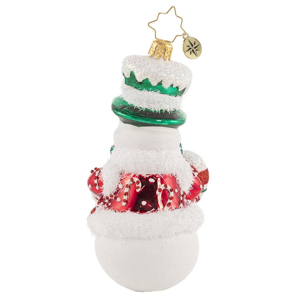 Back - Ornament Department - Candy Cane Entertainer: Encore! This cheeky, cheery chum is here to keep a smile on your face and Christmas magic in your heart all season long. He will do anything for a belly laugh!