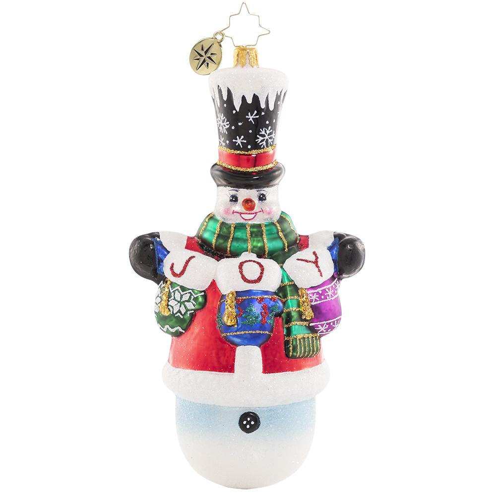 Ornament Description - Crochet All Day!: Who knew you could knit with mittens on? Frosty has been hard at work making cozy gifts for his loved ones! This special ornament has been hand-picked by the Radko team to be part of the Limited Edition collection.