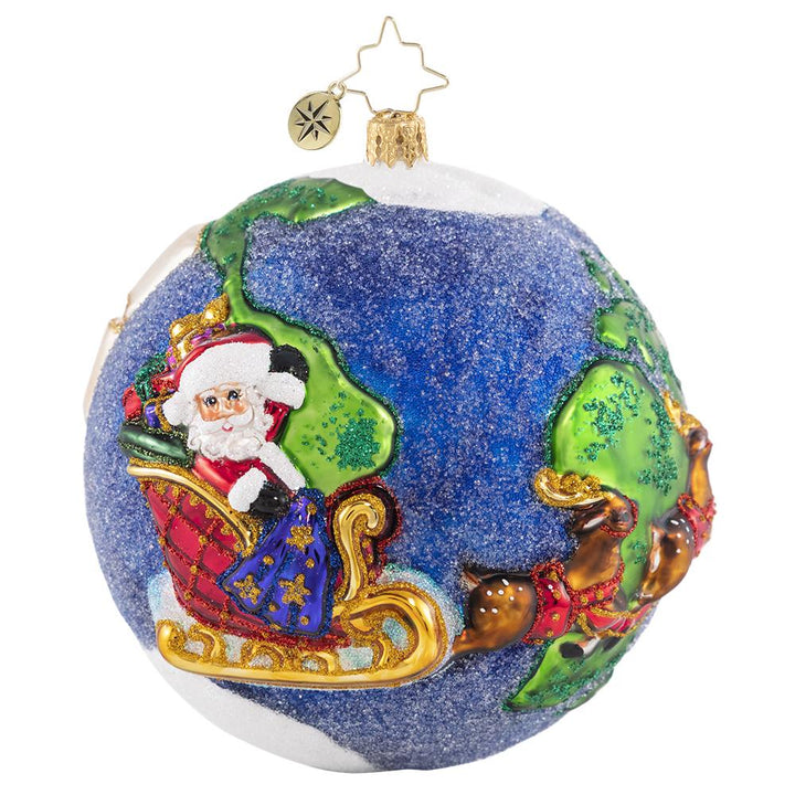Ornament Description - All I Want for Christmas:.. : Santa's greatest wish this Christmas is to have peace on Earth Christmas day and every day! He is on a mission to spread his message of holiday hope and cheer around the globe.