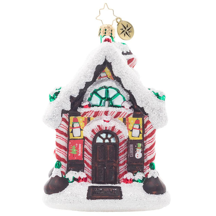 Front - Ornament Description - Sweetest House On The Block: These are some seriously sweet digs! This cheery Hershey's house is built with love from loads of America's favorite chocolate.