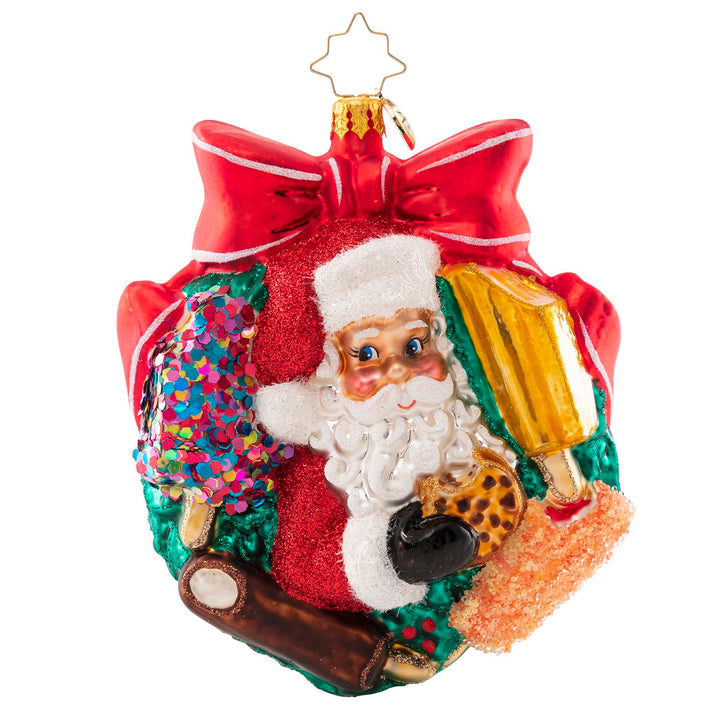 Front - Ornament Description - Good Humor ® Holiday Sweets: Santa is staying cool surrounded by Good Humor® frozen treats. He cannot choose just one, so he decided to enjoy them all!