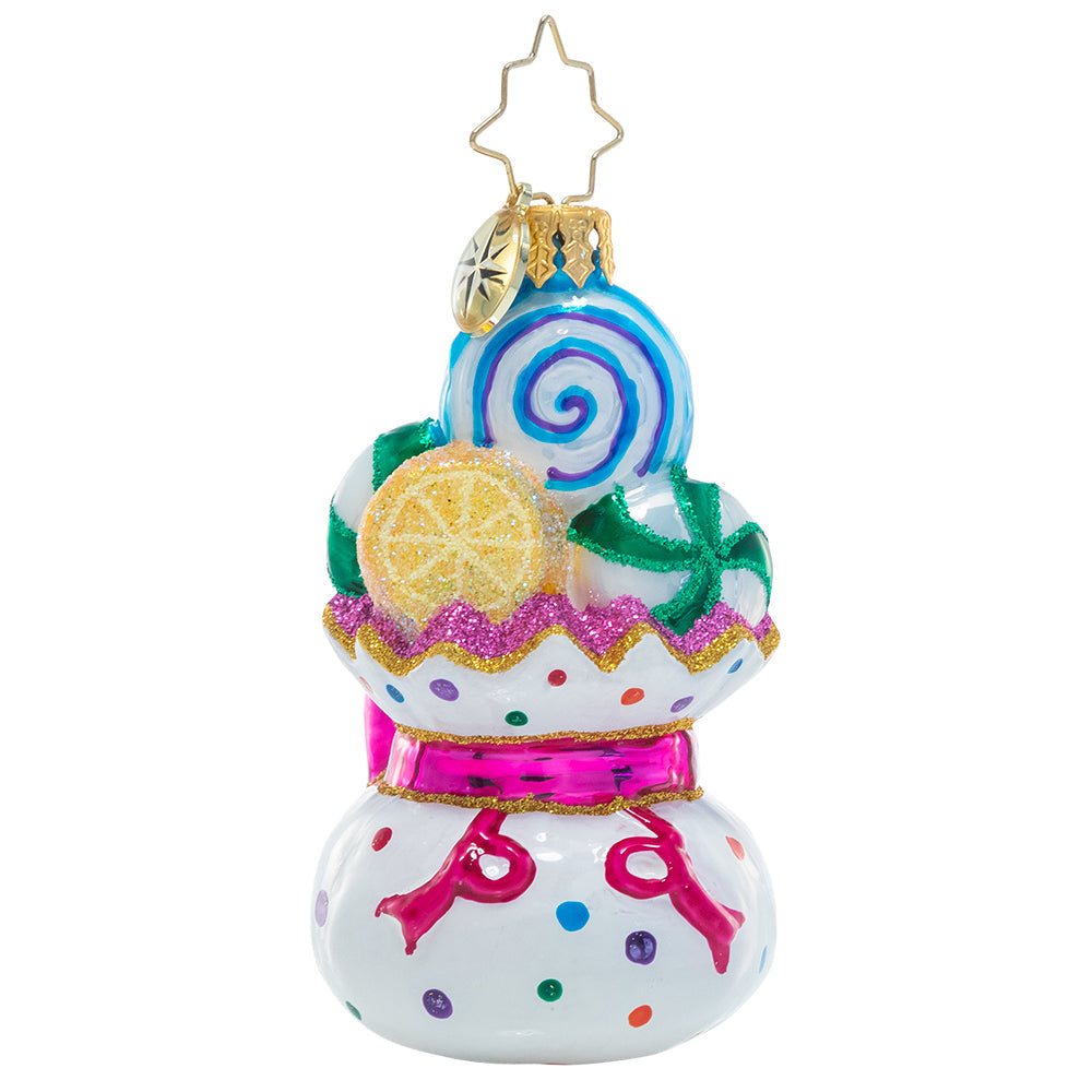 Back - Ornament Description - The Sweetest of Sacks Gem: Santa knows his sweets! He's filled this sack to the brim with all of his favorite tasty treats.