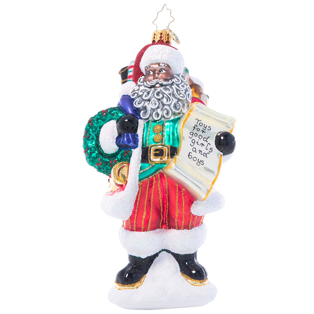 Front - Ornament Description - Stocked Up for Christmas: Someone get the sleigh! He's made his list, checked it twice, and now Santa has packed his magic sack full of toys--he's officially ready to make some very special deliveries!