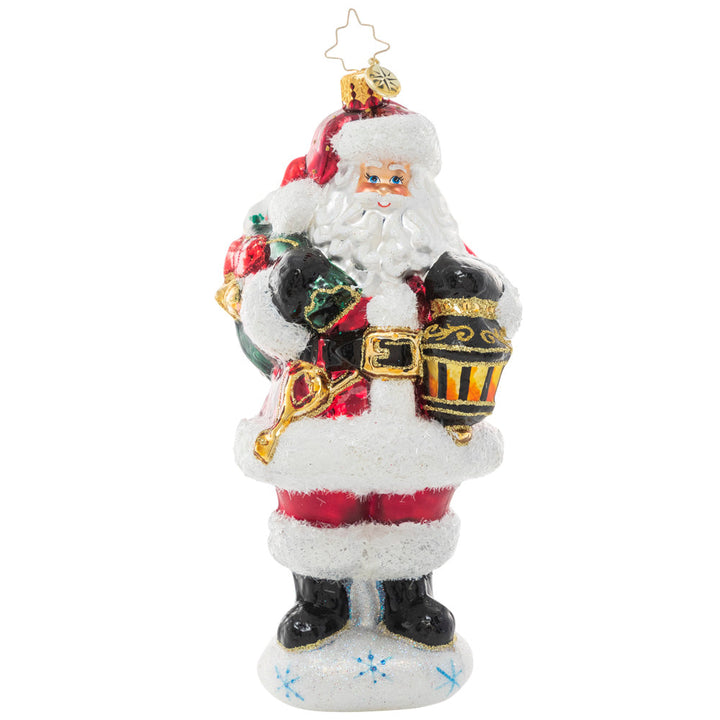 Ornament Description - A Trusted Guide: Nothing stops Santa Claus, especially on Christmas Eve! No matter the weather, the glow from his trusty lantern lights his way through the snow on even the bleakest winter nights.
