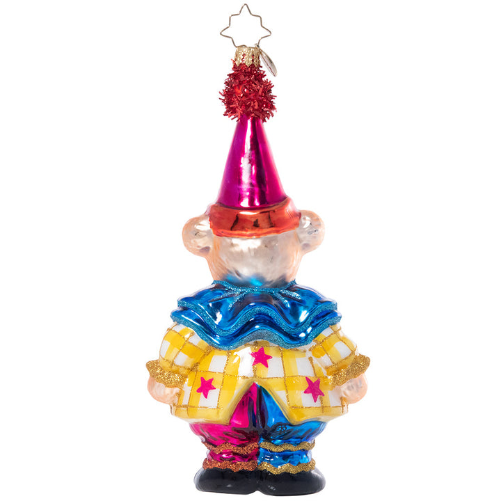 Back - Ornament Description - Cirque De La Lune Muffy: Muffy Vanderbear is up to her adventures again, this time running off to join the circus! Wearing an adorable clown costume for the Cirque de Lune, she looks ready for the big show!