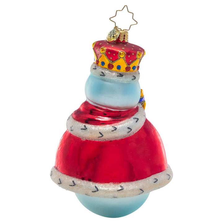 Back - Ornament Description - Long Live the King: This frosty fella is crowned the Christmas king and dons his royal regalia to usher in the most wonderful time of the year!