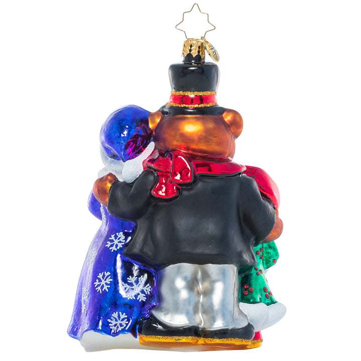 Back - Ornament Description - Bear Family Carolers: This furry family has been practicing their Christmas carols and are bundled up to share their spirit with their friends in the town square. First up is "Have Yourself A Bear-y Little Christmas"!