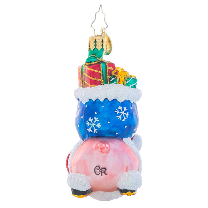 Back - Ornament Description - When Pigs Fly Gem: Up, up, and away! This flying pig ornament proves that anything is possible with a little Christmas magic!