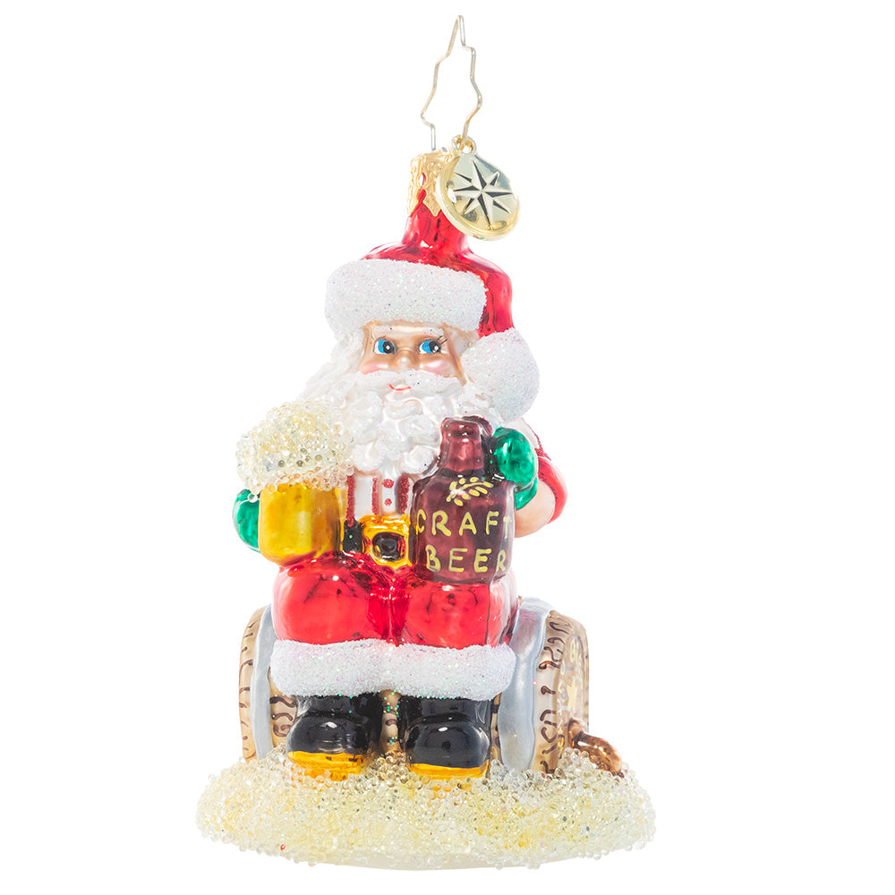Front - Ornament Description - Oktoberfest Cheers Gem: Prost! Santa's dug out his lederhosen, filled up his stein and made it to Oktoberfest, toasting to good times with great friends.