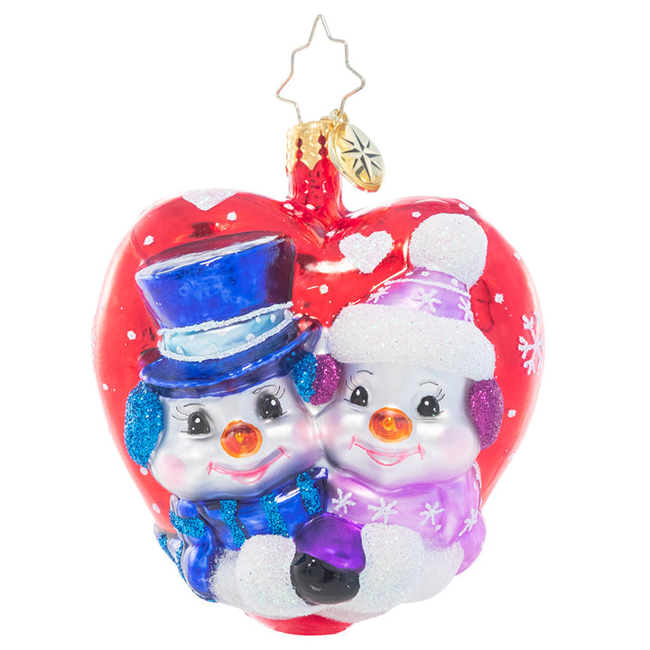 Front - Ornament Description - A Frosty First Christmas: A first Christmas together makes the season extra special. Mark this important milestone with this adorable heart-shaped ornament celebrating new love!