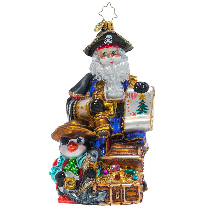 Front - Ornament Description - Yo Ho Ho!: Say hello to Captain Claus! Santa and his crew of North Pole cuties show off the spoils of their hunt for buried pirate treasure.