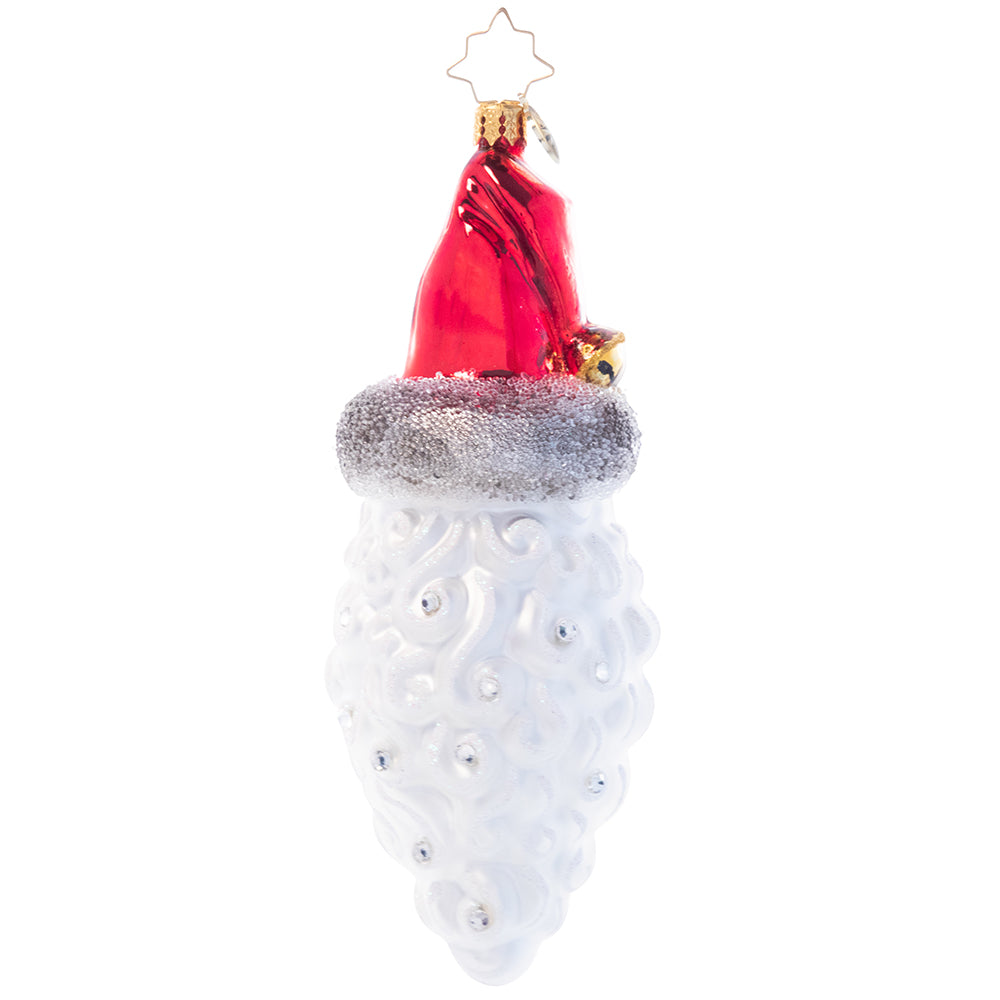 Back - Ornament Description - Simply Stunning Santa: This traditional glass Santa Claus ornament is the perfect complement to your classic Christmas décor. Hand-painted in rich colors and finished with sparkling rhinestones, this luxe piece is sure to stand out on any tree.