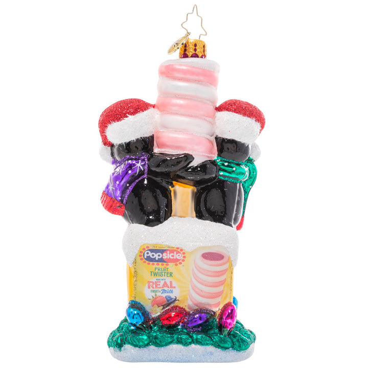 Back - Ornament Description - Popsicle Penguin Pals: Brrr! This pair of penguin pals is truly in their element atop a frosty box of Popsicle frozen treats. After all, they take "chilling" with friends very seriously at the North Pole!