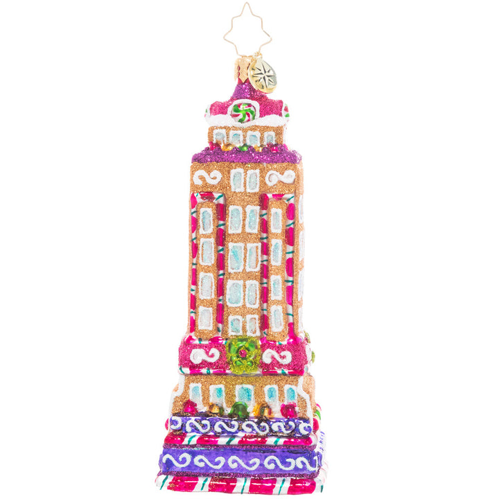 Back - Ornament Description - Empire Sweet Building: The Big Apple has never been this sweet! If you love New York and you love Christmas, this adorable frosted gingerbread Empire State Building is the perfect addition to your collection!