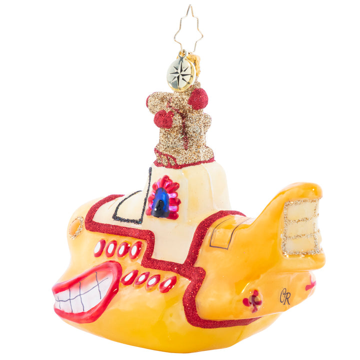 Back - Ornament Description - All Smiles Sub: It may be yellow, but it's anything but mellow! The trusty sub of music's favorite foursome is all shined up and ready for a groovy mission to Pepperland; it's the perfect conversation starter for any Beatles fan's ornament collection.