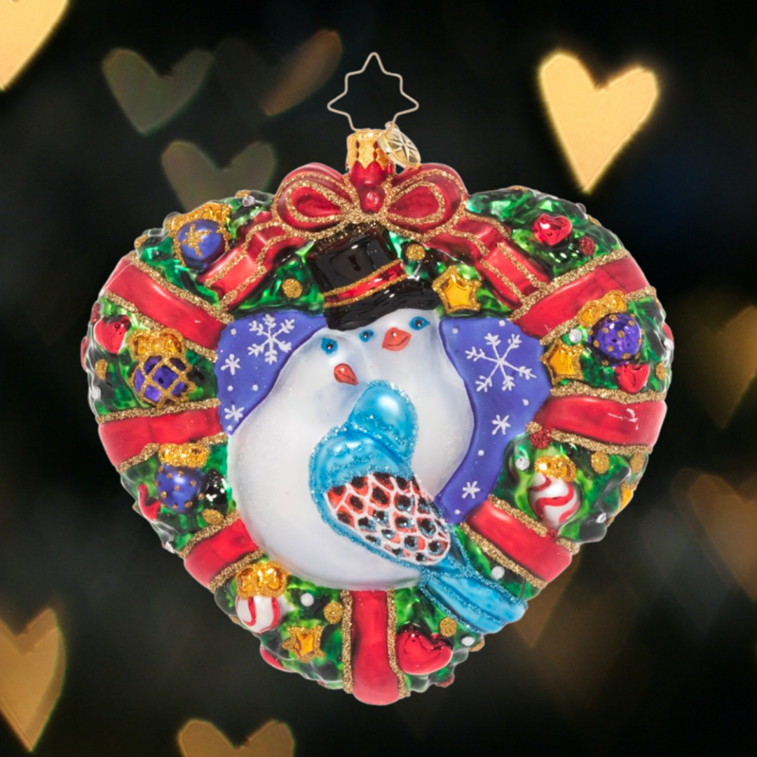 Ornament Description - Turtle Dove Love: Talk about lovey-dovey! Two darling turtle doves cuddle up for this piece celebrating the 2nd day of Christmas as part of our Ornament of the Month collection.
