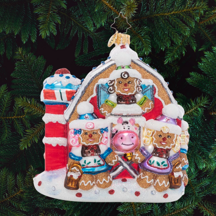 Ornament Description - Merry Milk Maids: Nothing goes with milk better than cookies! No knows that better than these merry gingerbread milkmaids. This delightful piece is the eighth in our Ornament of the Month collection; collect one or all of them for a cheeky twist on tradition for your tree!