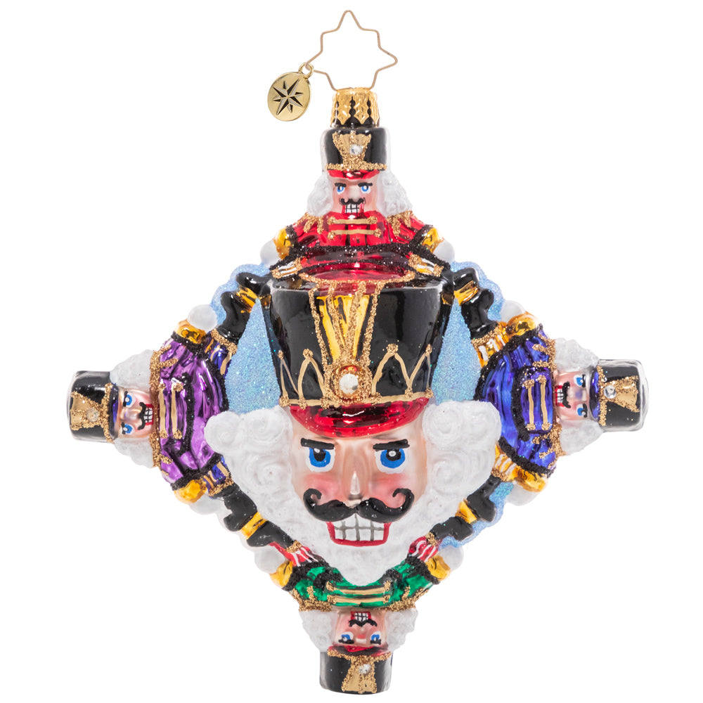Back - Ornament Description - Cracking Up: This colorful and unique nutcracker ornament is sure to demand a closer look. It's the perfect "nutty" addition to any collection!