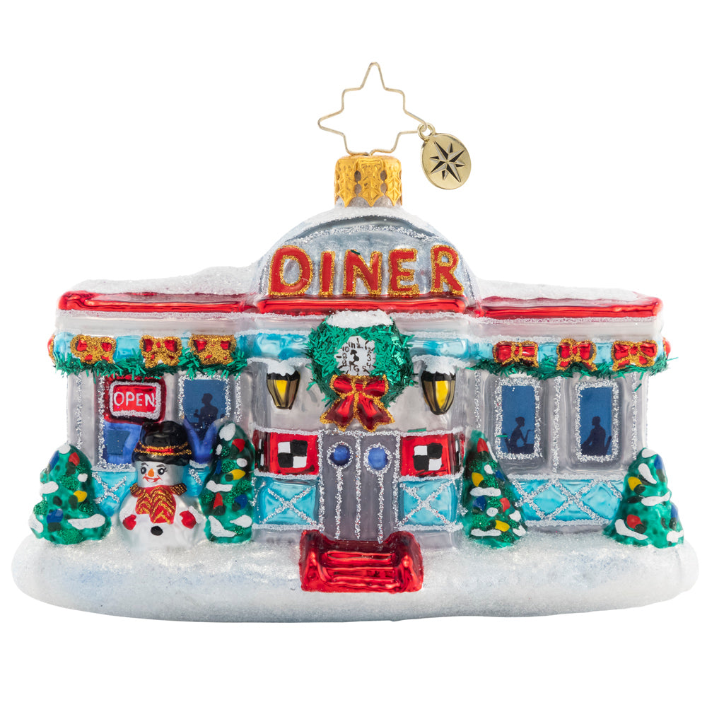 Front - Ornament Description - Christmas at the Diner: Who's up for a malted milkshake and some fries? Add a refreshingly retro twist to your tree with this classic Christmas diner ornament.