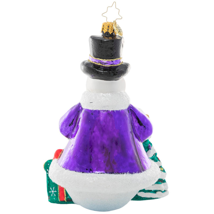 Back - Ornament Description - Today's The Day Snowman: After a whole year of waiting, Christmas is finally here! This sweet snowman has been dutifully counting down the days and is snow excited to celebrate his favorite holiday!