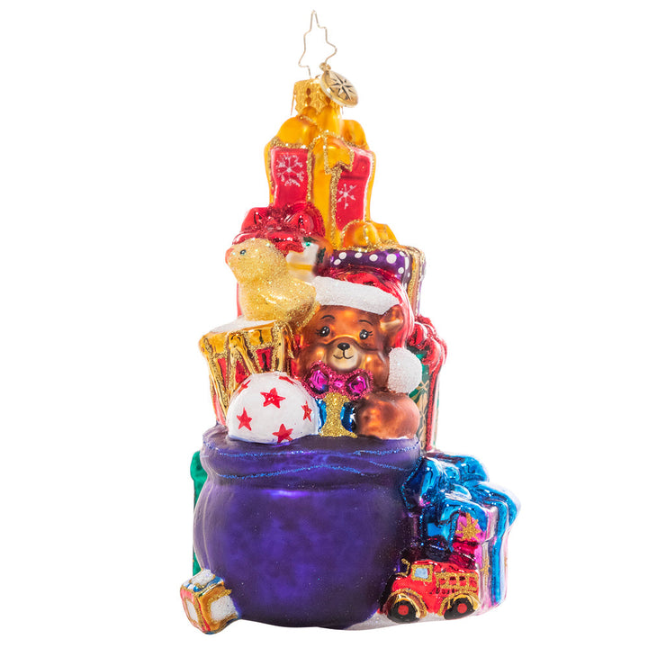 Front - Ornament Description - Stacked Up Surprises: Someone has been extra good this year! This towering pile of colorful presents is full of surprises for lucky little girls and boys.