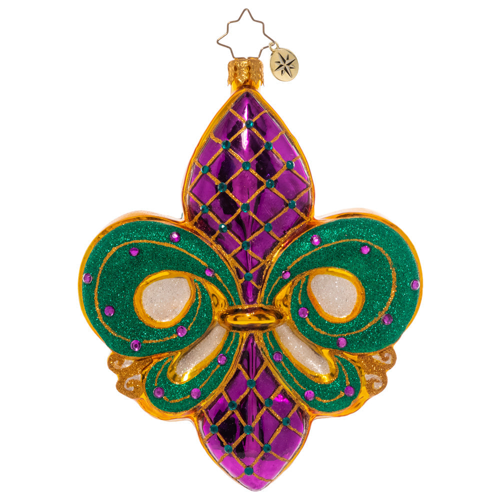 Back - Ornament Description - Big Easy Fleur De Lis: Joyeux Noel, y'all! Christmas in New Orleans is an experience like no other. Commemorate the holidays in the Big Easy with this festive destination ornament.