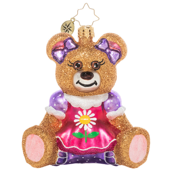 Front - Ornament Description - Darling Teddy: A darling teddy bear girl, ready for her first Christmas on the tree. Sure to delight the young, and young-at-heart.