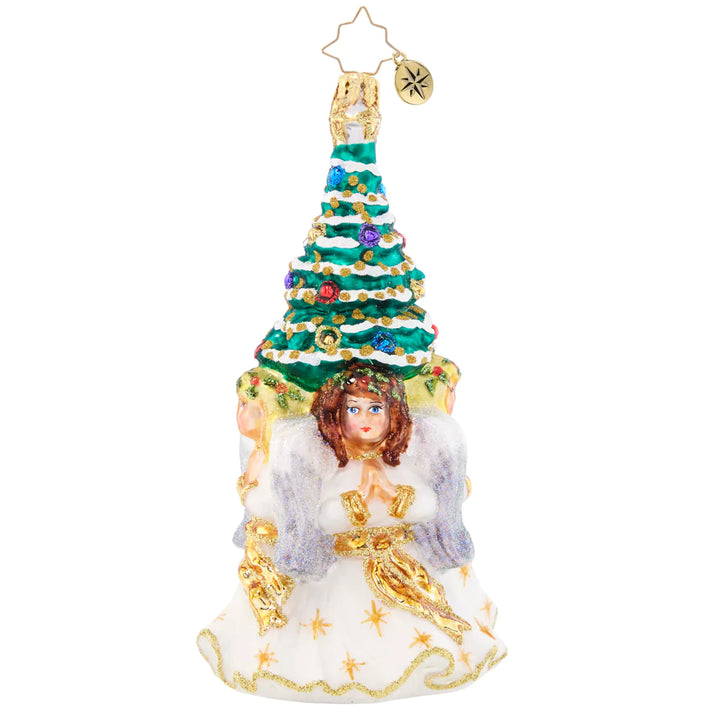 Ornament Description - Angelic Christmas Tree: Encircled by enchanting angels, this trimmed tree is certainly bountiful and blessed this Christmas.