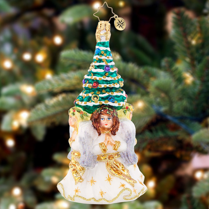 Ornament Description - Angelic Christmas Tree: Encircled by enchanting angels, this trimmed tree is certainly bountiful and blessed this Christmas.