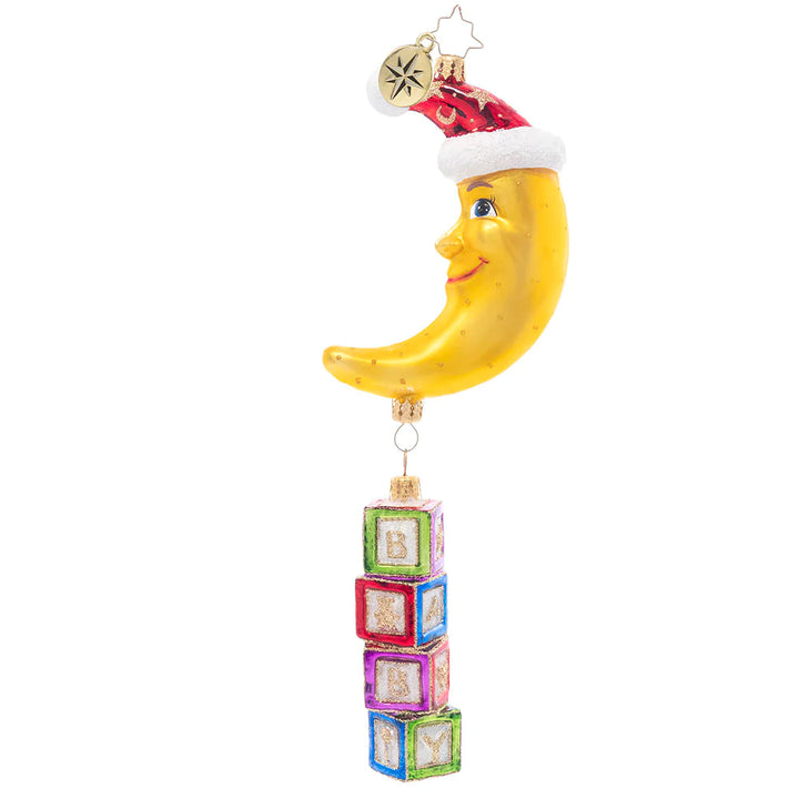 Front - Ornament Description - To The Moon and Back: With classic, colorful baby blocks and a shining crescent moon, this ornament is the perfect way to celebrate your littlest loved one this holiday season.