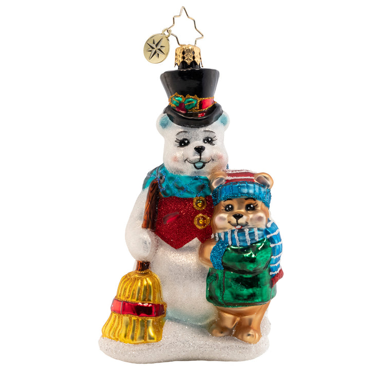 Front - Ornament Description - Frosty Fur Friends: Two sweet little snow-bears smile ear to ear, wishing you endless Christmas cheer and a very happy New Year.