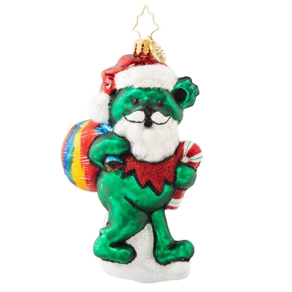 Ornament Description - Grateful Dead Friend of Mr. Clause Dancing Bear: When Santa asked his friend for help, this Dancing Bear didn't think twice. He began his trip to bring toys to everyone who's been nice. If he makes it home before daylight, he just might get some sleep tonight.