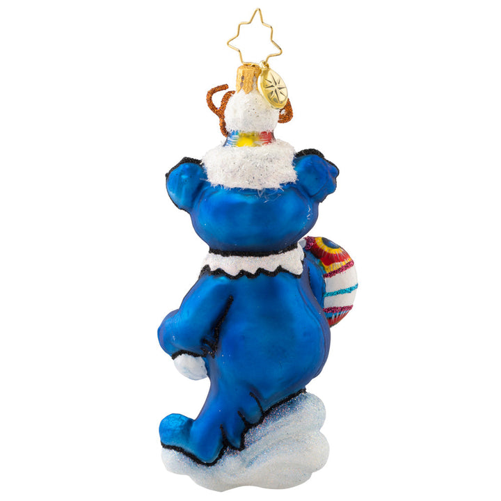 Back - Ornaments Description - Grateful Dead Pumped for the Party Dancing Bear: There's a party tonight, and everyone's going! Round the fire on the mountain, the egg nog is flowing. Dressed to the nines, with candy to share, in struts this cute Dancing Bear. Our buddy can't help but get lost in the groove — he needs no excuse to show off his sweet moves.