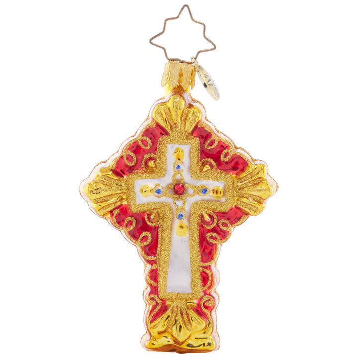 Front - Ornament Description - Golden Grace Gem: Celebrate the reason for the season with this golden cross – a symbol of faith, hope and love.