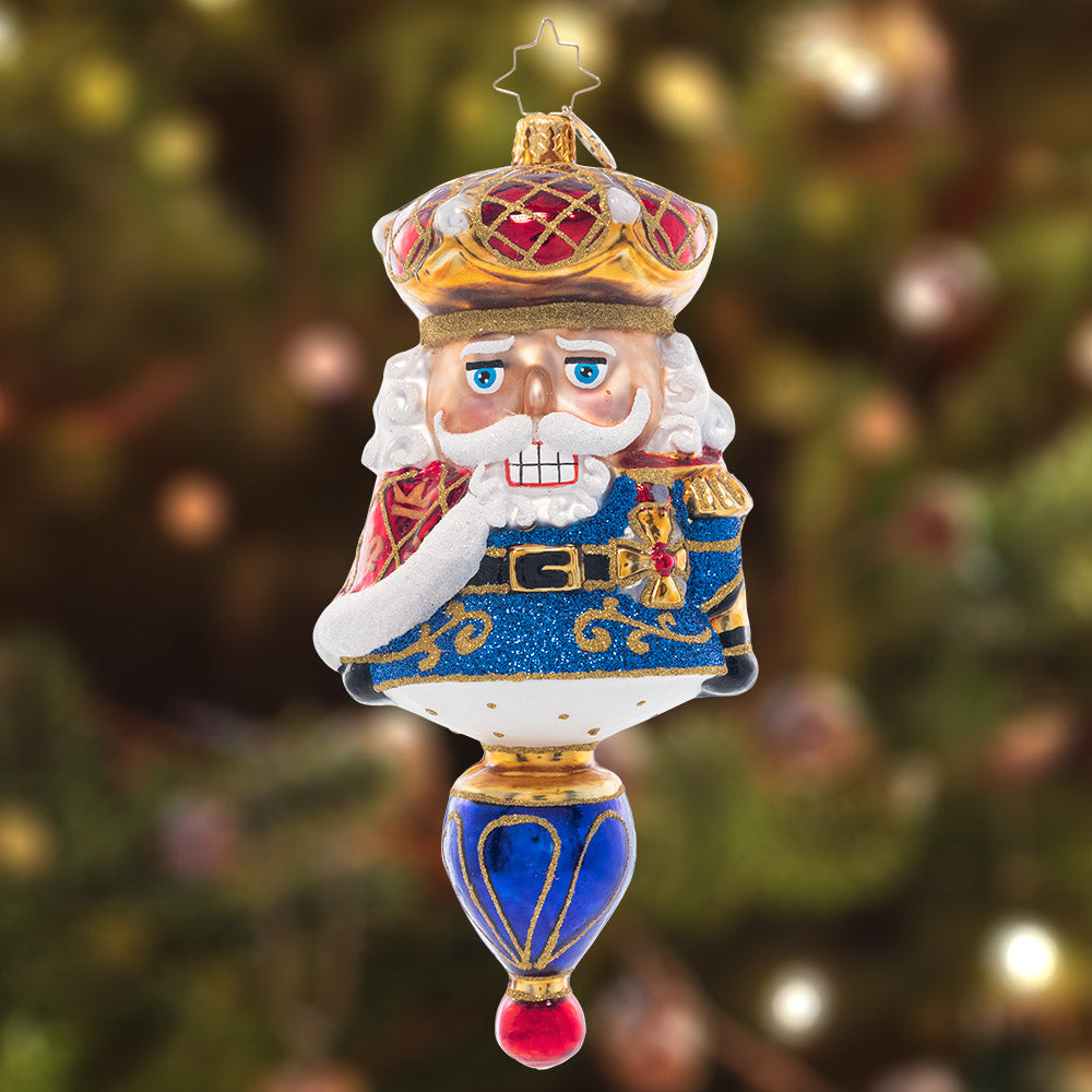 Ornament Description - Royal Nutcracker: Regally enrobed in royal blue, this nutcracker king is just the thing to make your Christmas tree dazzle and delight. This special ornament has been hand-picked by the Radko team to be part of the Limited Edition collection.