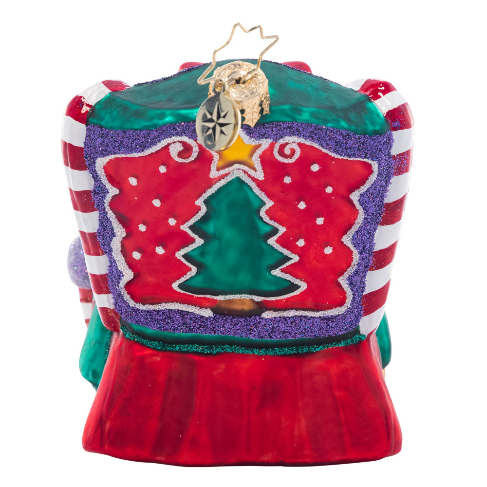 Back - Ornament Description - Cozied Up Cookies: Cozied up under the covers, this cute couple of Christmas cookies are sure to have sweet dreams.