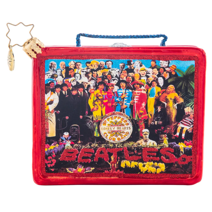 Front - Ornament Description - Sgt. Pepper Lunch: The hottest lunchbox in the school cafeteria! This replica of a collector's item is its own cherished piece! This ornament miraculously features the album art for the iconic Sgt Pepper's Lonely Hearts Club Band in all its stunning detail.