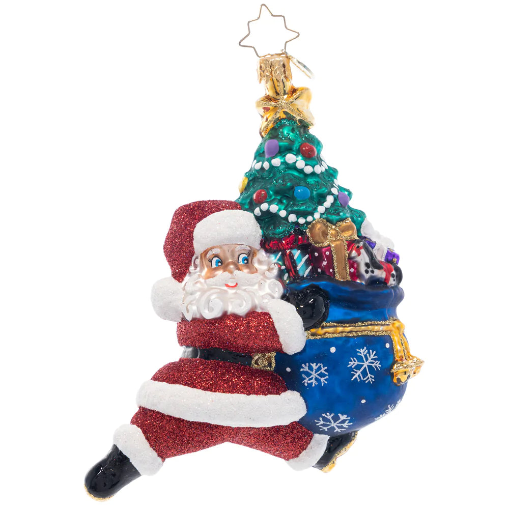 Front - Ornament Description - Santa's Sprint: Dashing through the snow, indeed! The race is on for Santa to get all the gifts delivered on Christmas Eve. With the help of his speedy reindeer team, he's sure to complete the task on time.