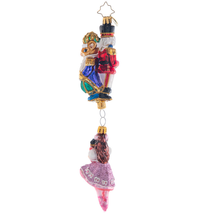 Back - Ornament Description - Nutcracker Ballet Suite: Inspired by the classic Nutcracker Suite ballet, this ornament celebrates a timeless Christmas tradition honored by many.