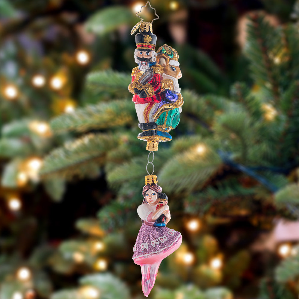 Ornament Description - Nutcracker Ballet Suite: Inspired by the classic Nutcracker Suite ballet, this ornament celebrates a timeless Christmas tradition honored by many.