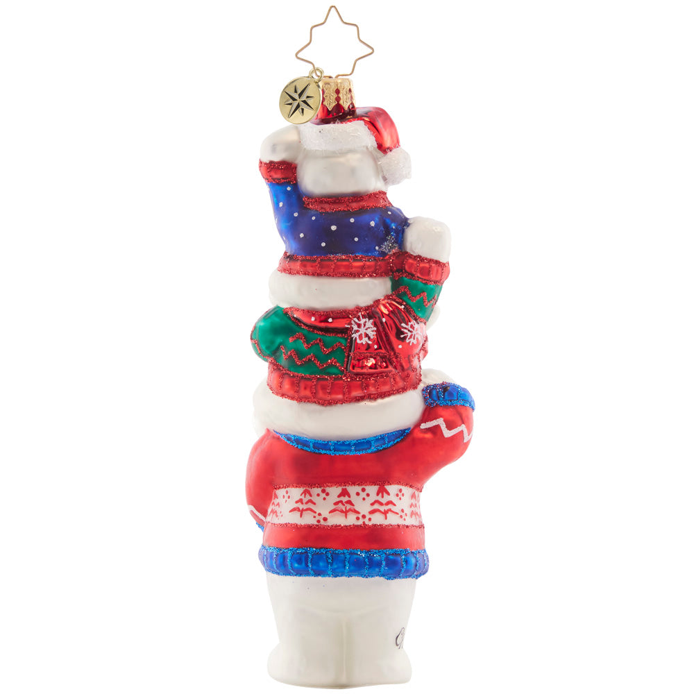 Back - Ornament Description - Cardigan Cubs: 'Tis the season for Christmas sweaters! These coordinated, cardigan-clad cubs are the cutest addition to the tree.