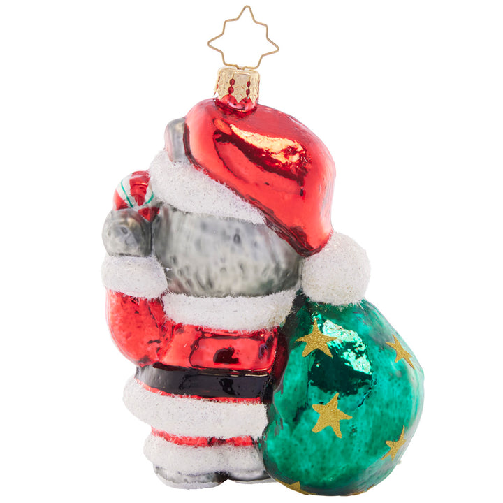 Back - Ornament Description - Very Meow-y Christmas: Santa Claus? Or Santa Claws? This festive feline friend is here to help deliver presents and cheer.