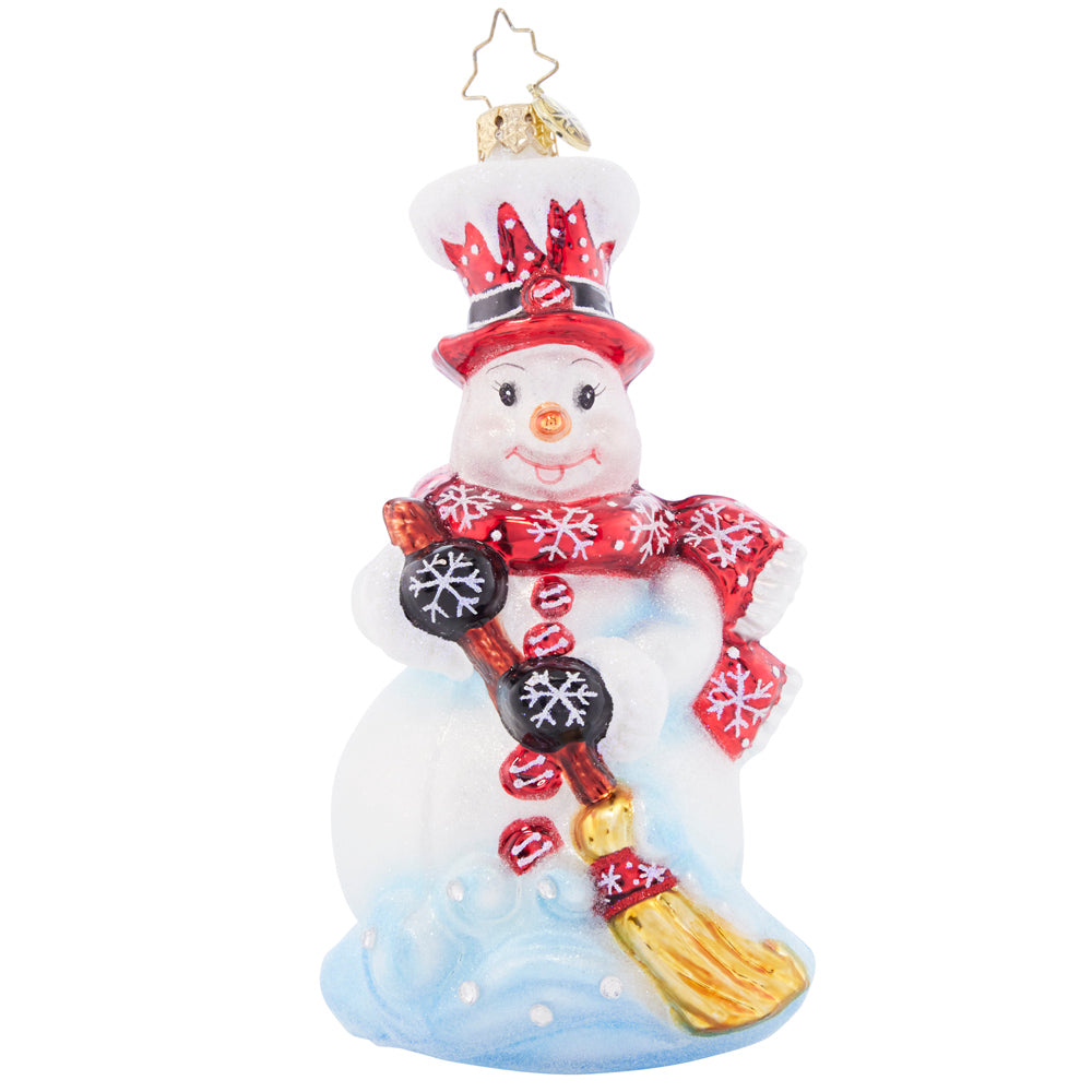 Front - Ornament Description - Snowswept: This snowmen has a job that's neat, tidying up every snowed over street. He'll work hard to make sure your yard is as picturesque as a scenic postcard.