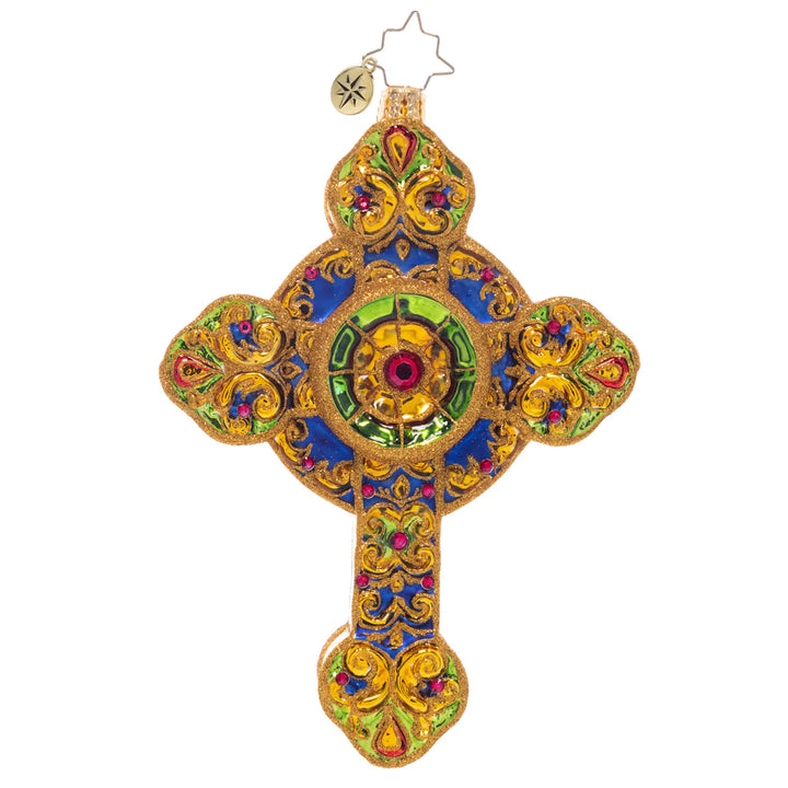 Ornament Description - Brilliant Bejeweled Cross: An elegant symbol of everlasting faith that guides us wherever we may be. May it bring love, joy, and peace into your home this Christmas season.