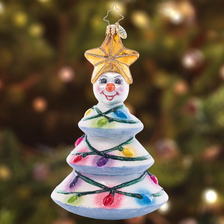 Ornament Description - Snow Lights Like These Lights: There's no tree like a gleeful snow tree! With a star on top the Christmas season shines nonstop. These painted lights spread cheer far and near.