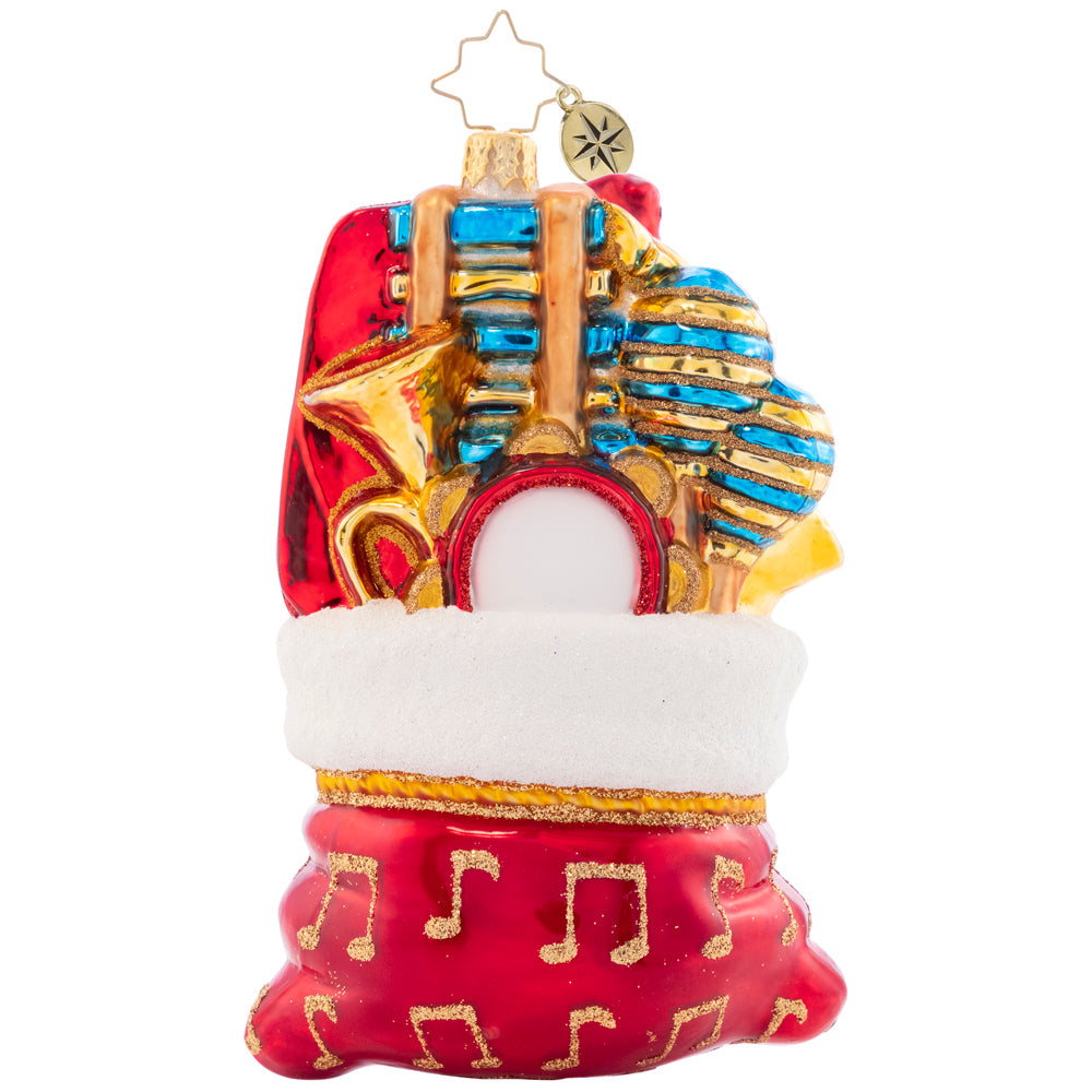 Back - Ornament Description - Band in a Bag: A whole Band in a Bag gives is full of wondorous talent for you to brag. This musical group is ready to play and celebrate a very special day!