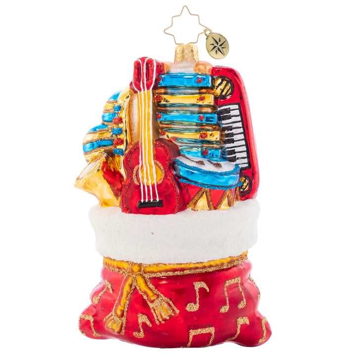 Front - Ornament Description - Band in a Bag: A whole Band in a Bag gives is full of wondorous talent for you to brag. This musical group is ready to play and celebrate a very special day!